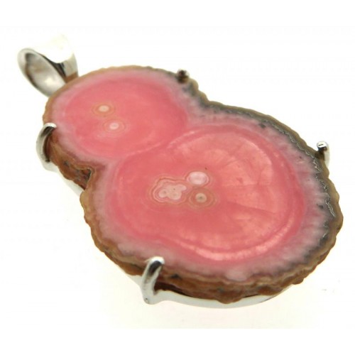 Rhodochrosite Gemstone Sterling Silver Pendant 11